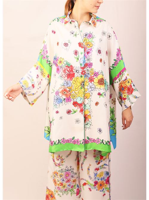 Camicia poncho in twill di seta Laboratorio Capri | NEWNUMAVERDETURCHESE